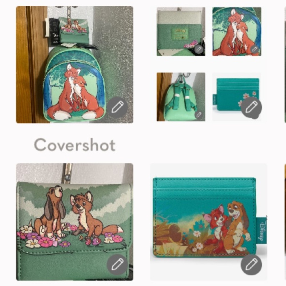 RARE✅3 PIECE=Fox+the hound🦊🎒bag GF/Todd Copper wallet+ID holder🐾